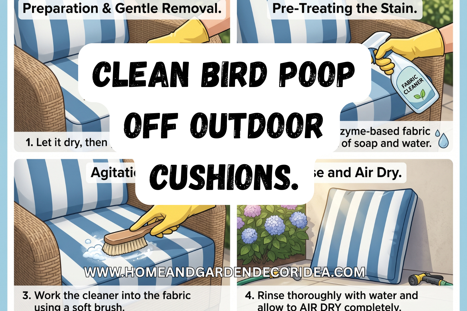 How To Clean Bird Poop Off Outdoor Cushions.
