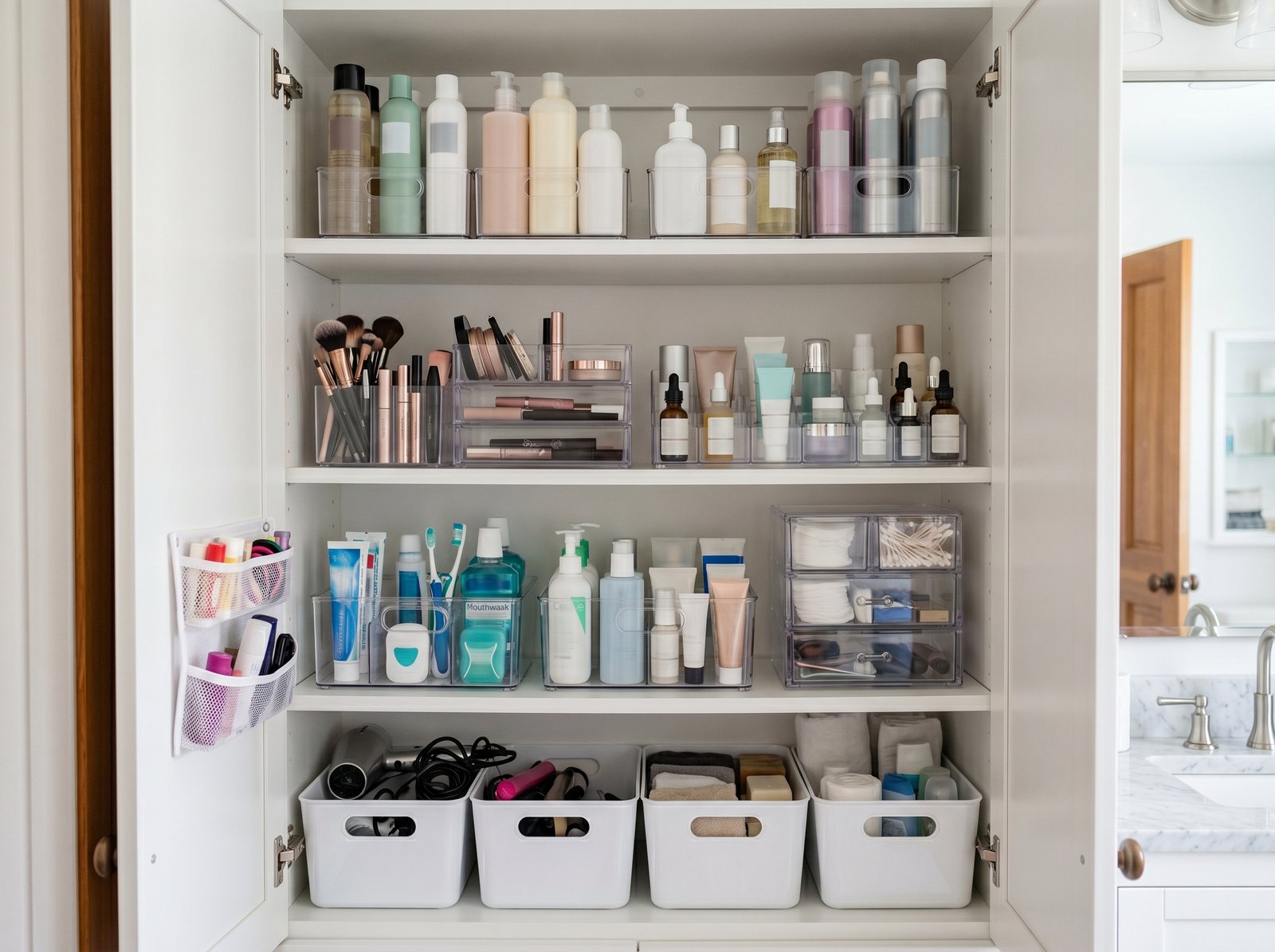12 Bathroom Cabinet Organization Ideas You Can Do This Weekend (That Will Make Your Bathroom Feel SO Much Bigger)